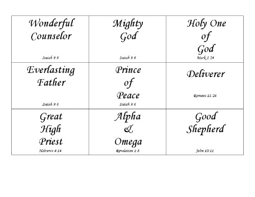 {Names of Jesus} Printable Cards Amy's Wandering