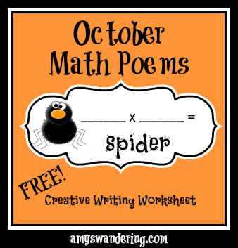 October Math Poem Worksheets