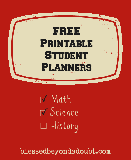 Free Printable Student Planners