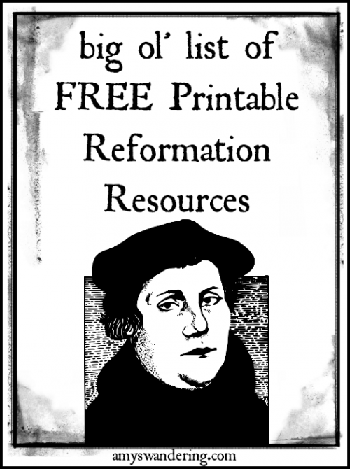 Free Printable Reformation Resources