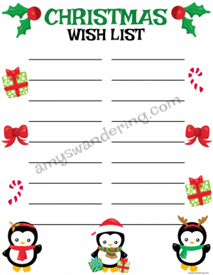 Penguin Christmas Wish List